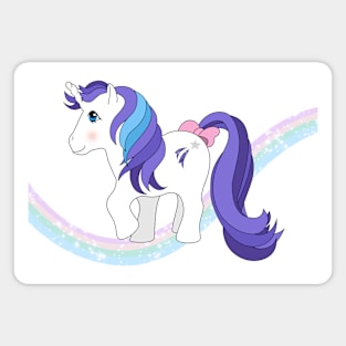 White unicorn with purple hair Magnet